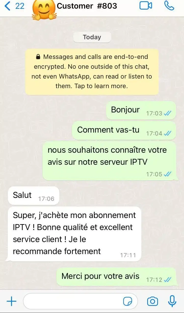 Témoignage client WhatsApp TrimixTriangles 1