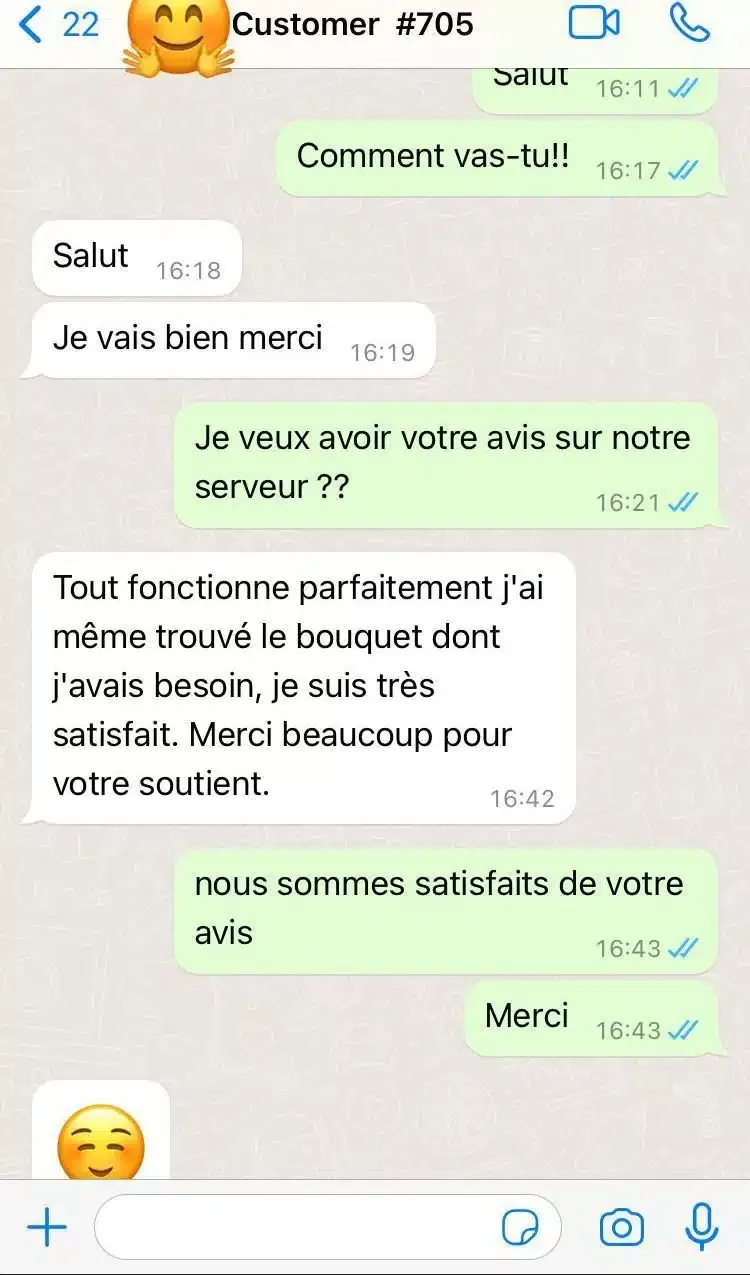 Témoignage client WhatsApp TrimixTriangles 3